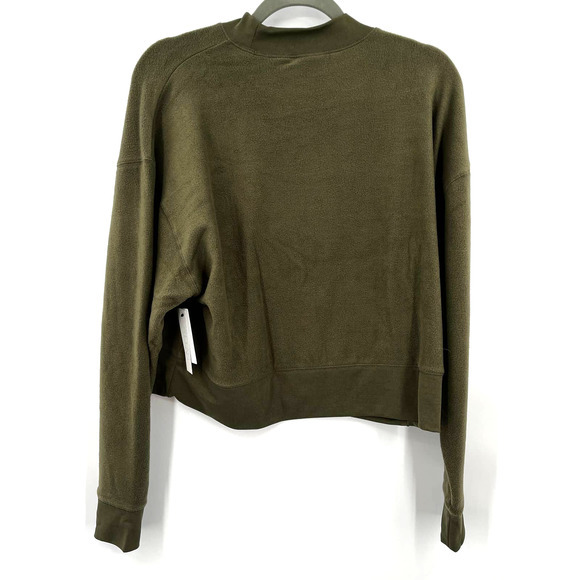 Abound Olive Night Mock Neck Long Sleeve Cropped Fleece Pullover Size Medium New - Picture 6 of 6